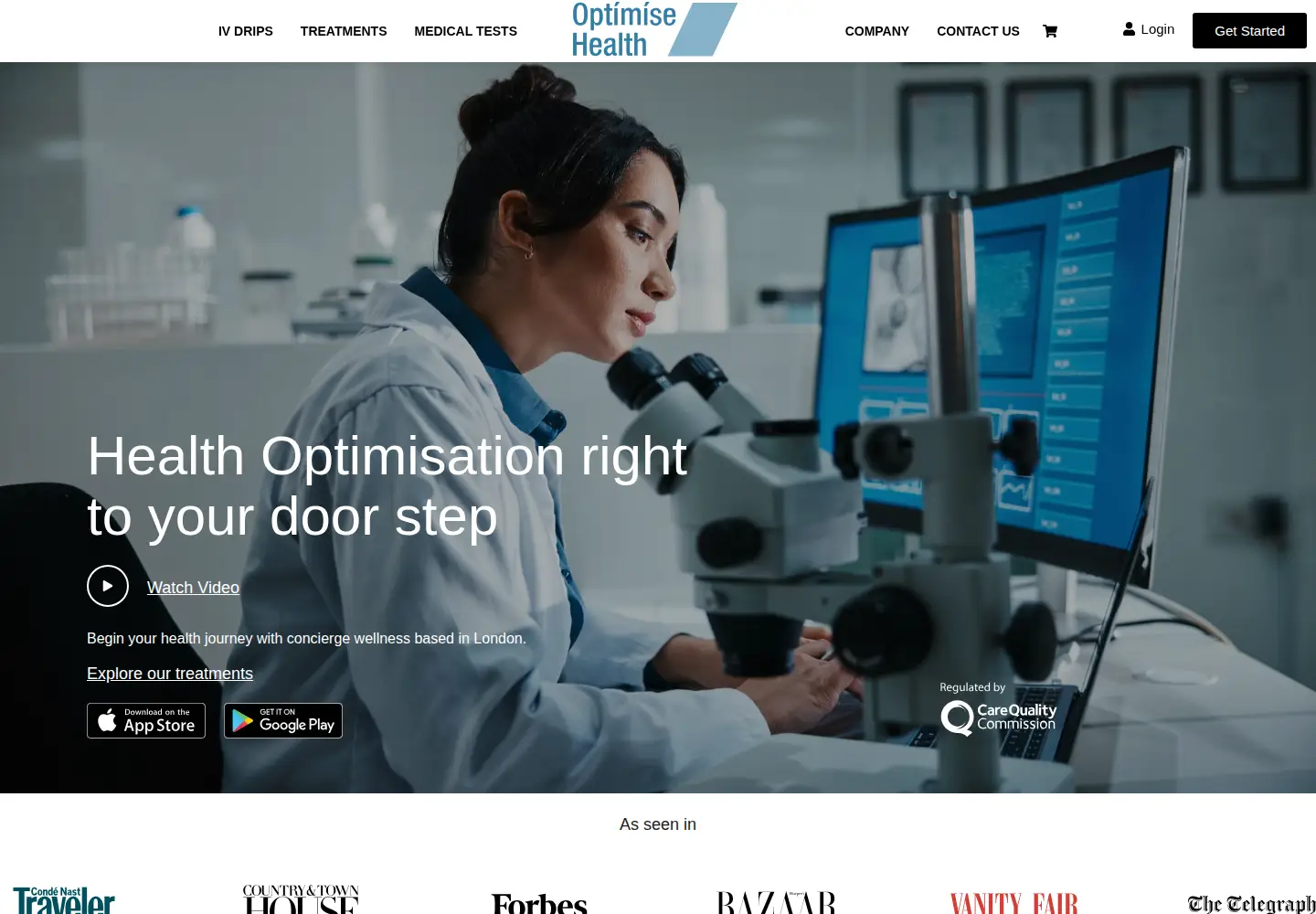 Screenshot of optimisehealth.com