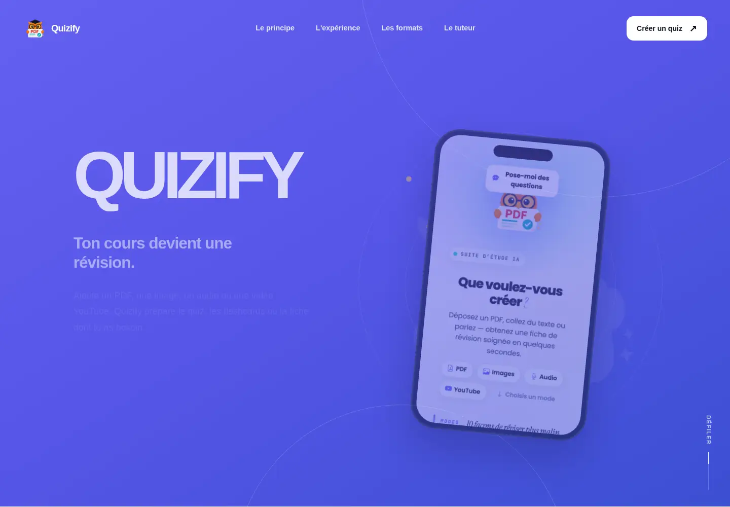 Screenshot of pdf-to-quiz.com