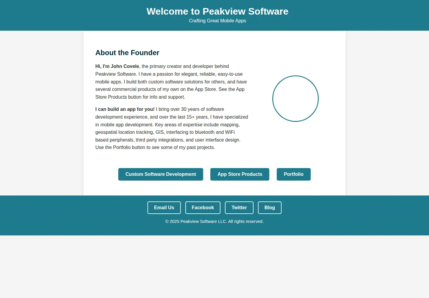 Screenshot of peakviewsoftware.com