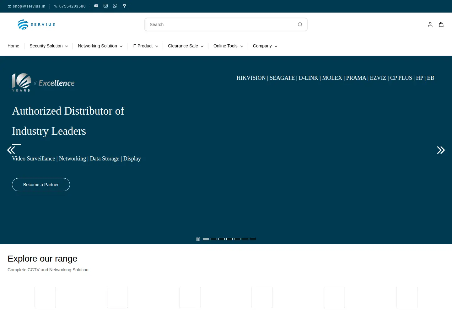 Screenshot of servius.in