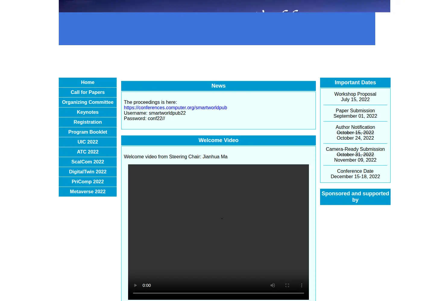 Captured homepage of ieee-smart-world.org in the current scan