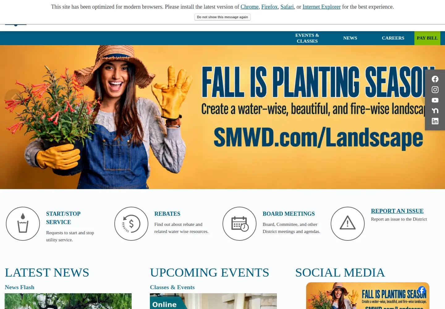 Captured homepage of smwd.com in the current scan