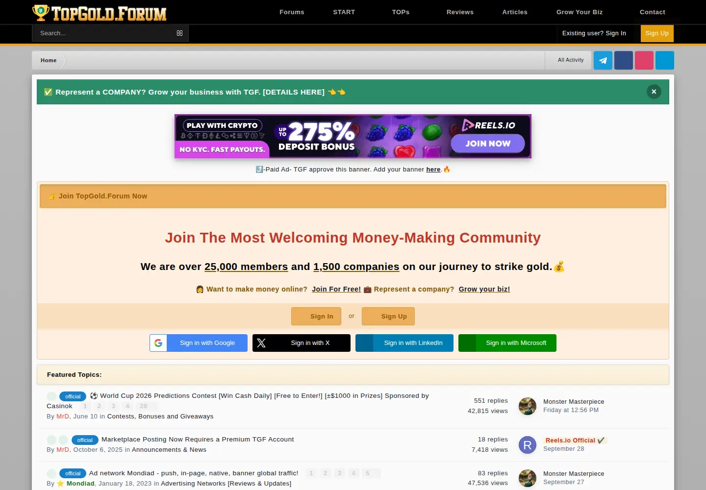 Screenshot of topgold.forum