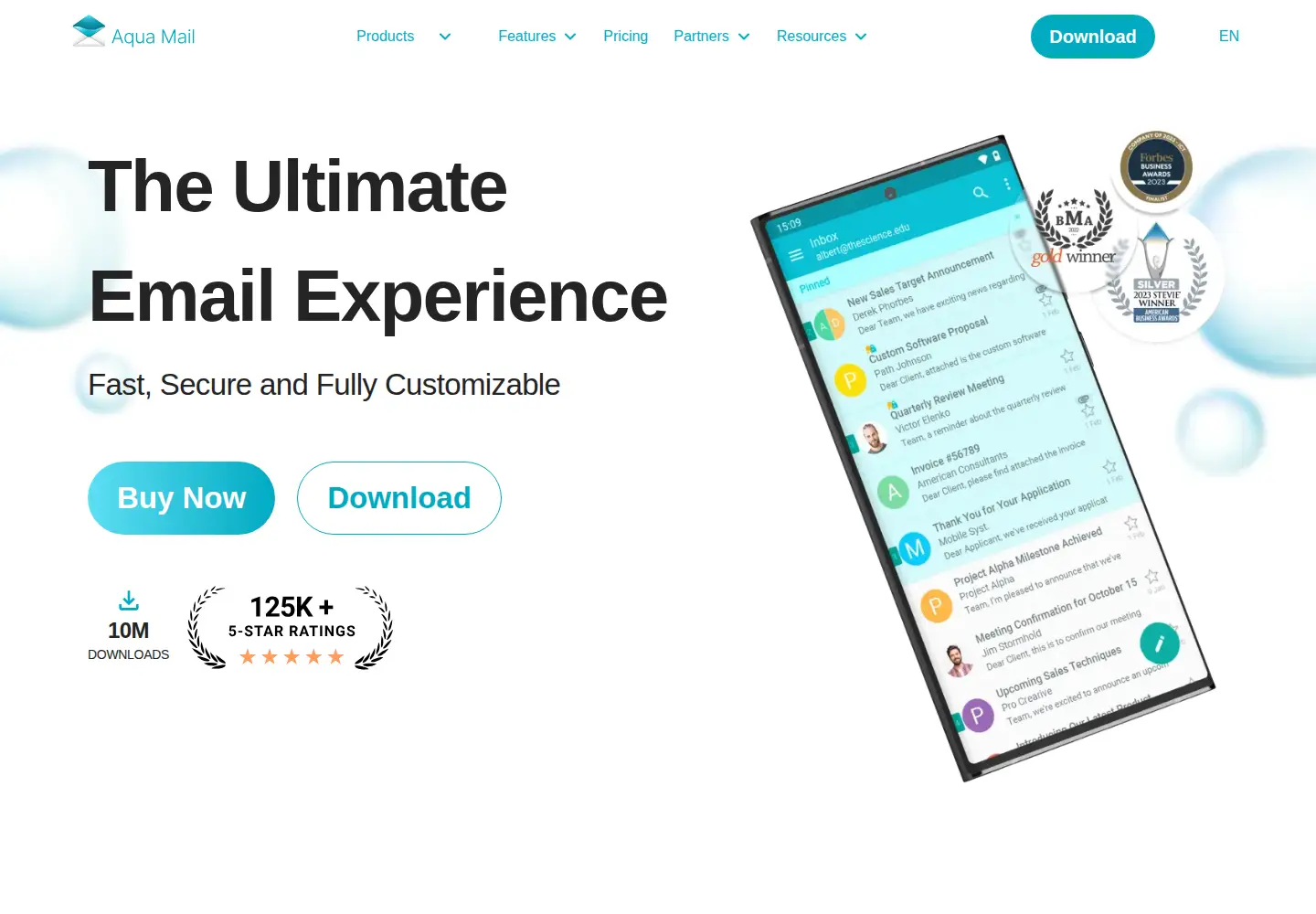 Captured homepage of aqua-mail.com in the current scan