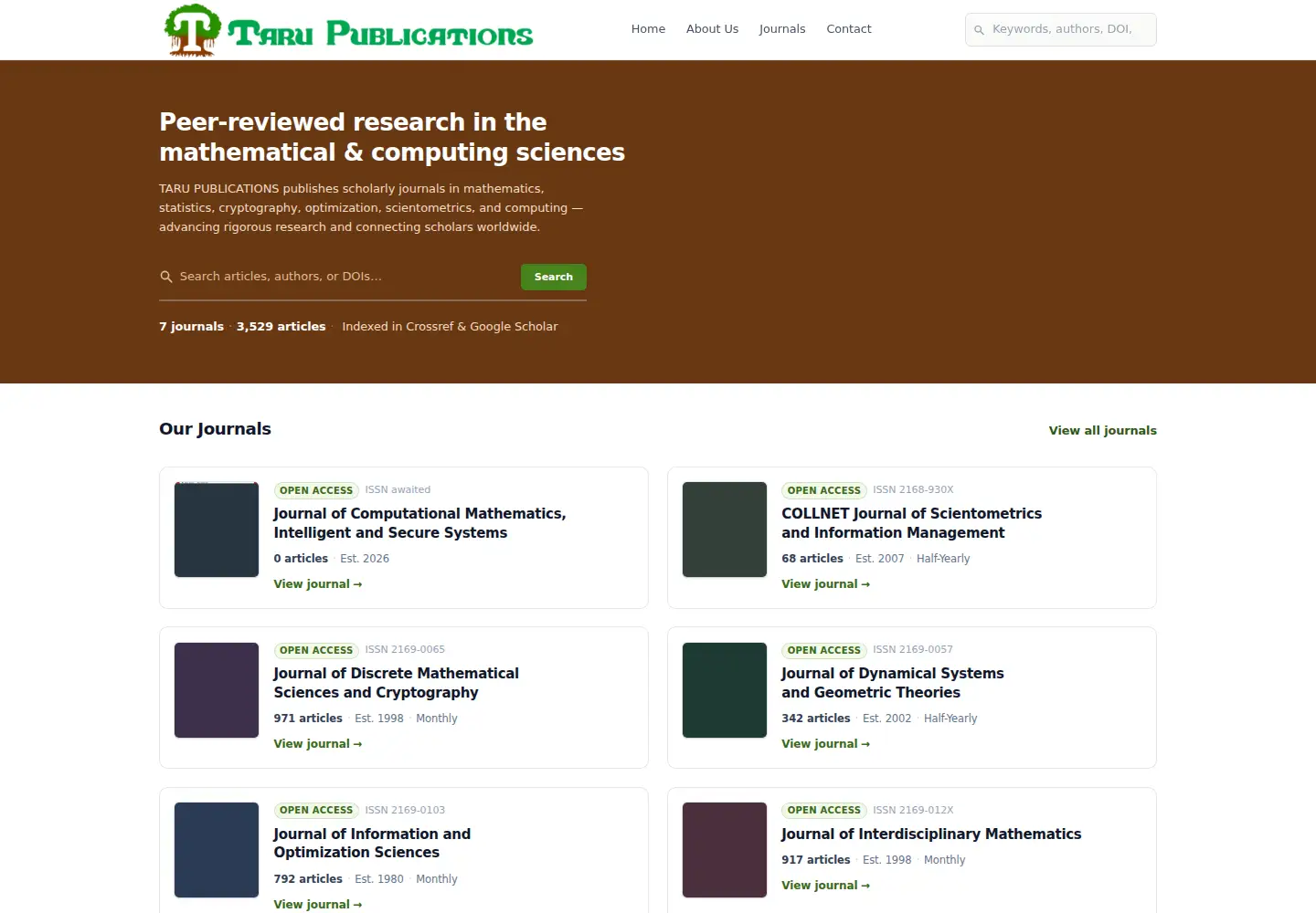 Screenshot of tarupublications.com