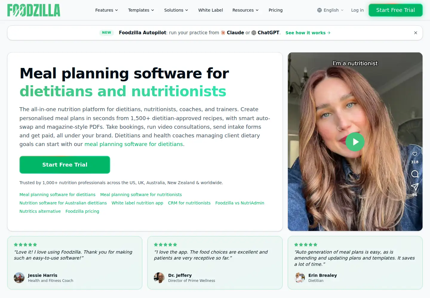Screenshot of foodzilla.com