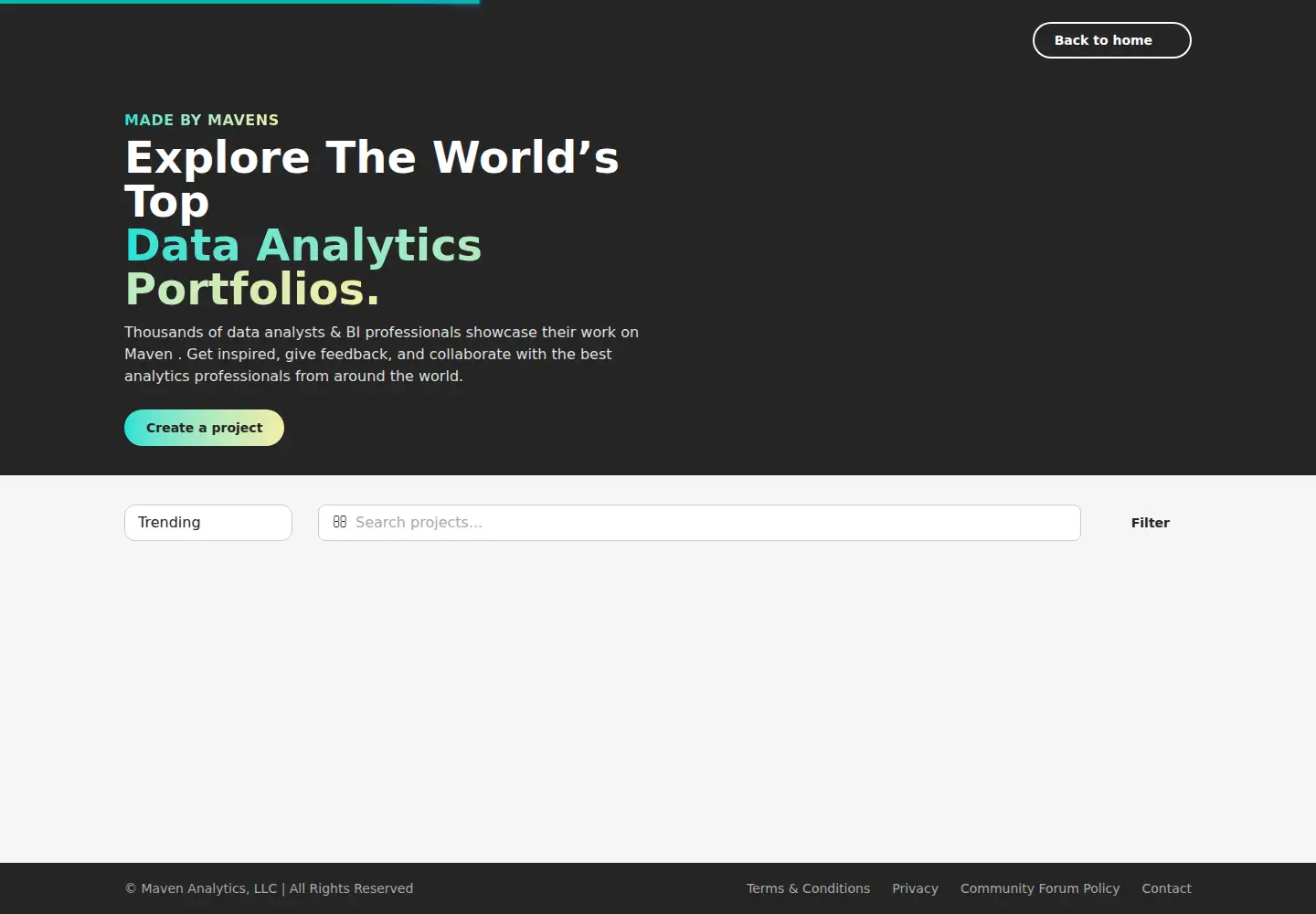 Screenshot of mavenshowcase.com