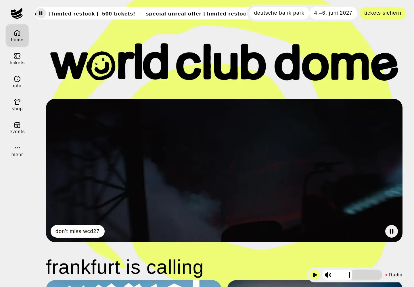 Screenshot of worldclubdome.com