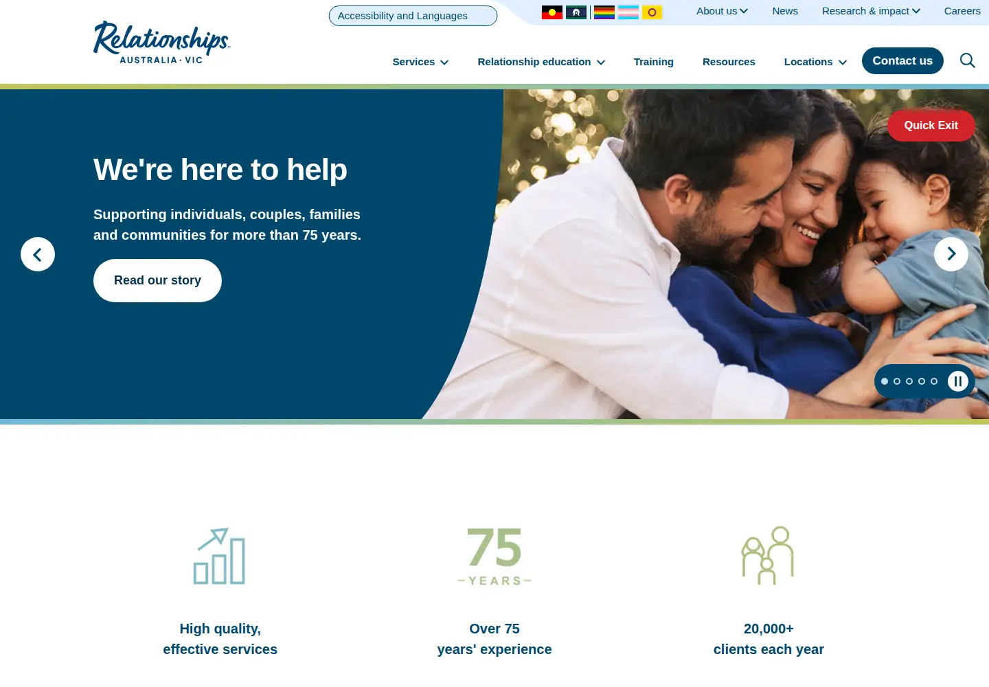 Screenshot of relationshipsvictoria.org.au