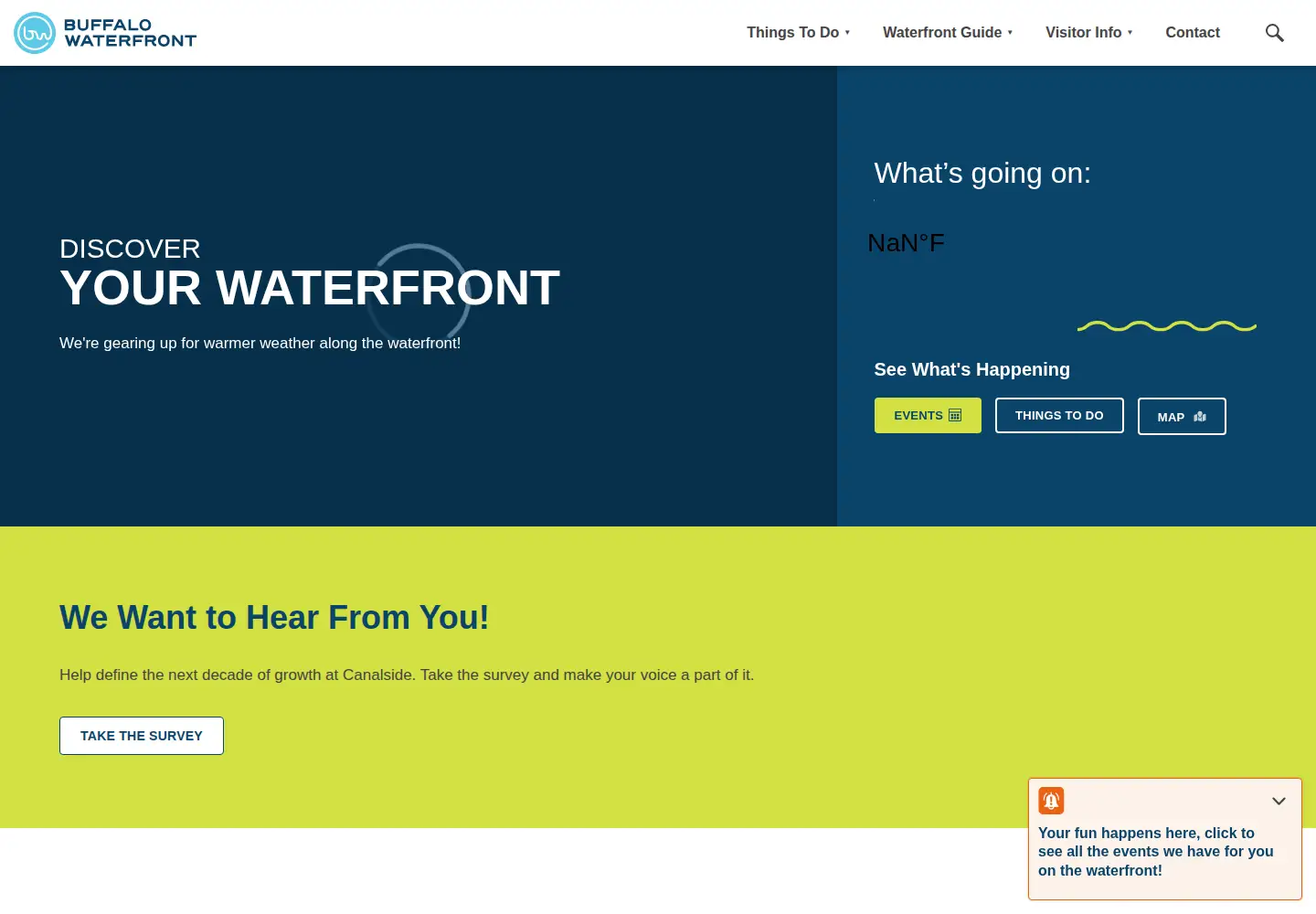 Screenshot of buffalowaterfront.com