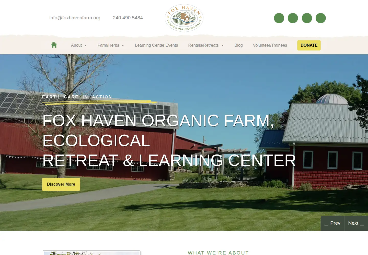 Screenshot of foxhavenfarm.org