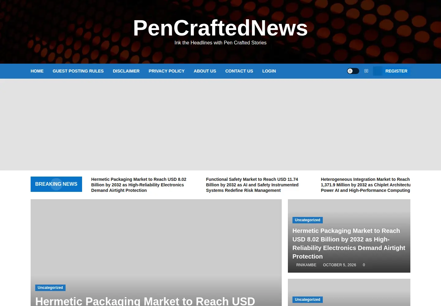 Screenshot of pencraftednews.com