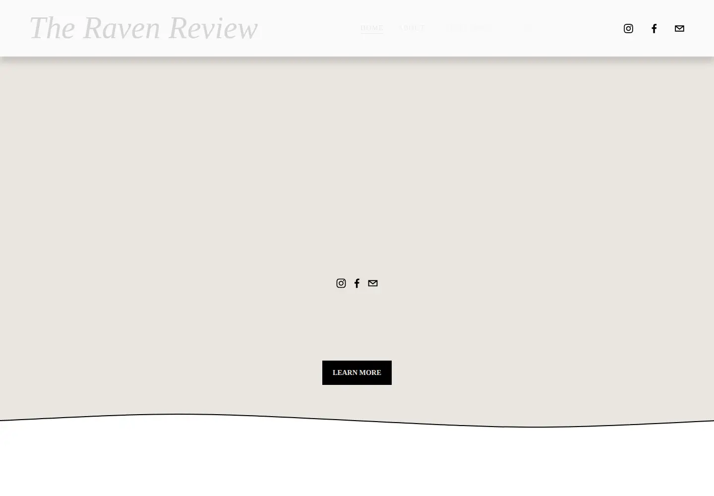 Captured homepage of theravenreview.org in the current scan