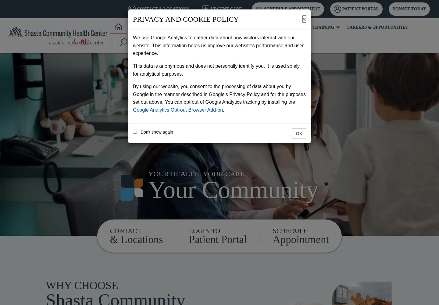 Screenshot of shastahealth.org