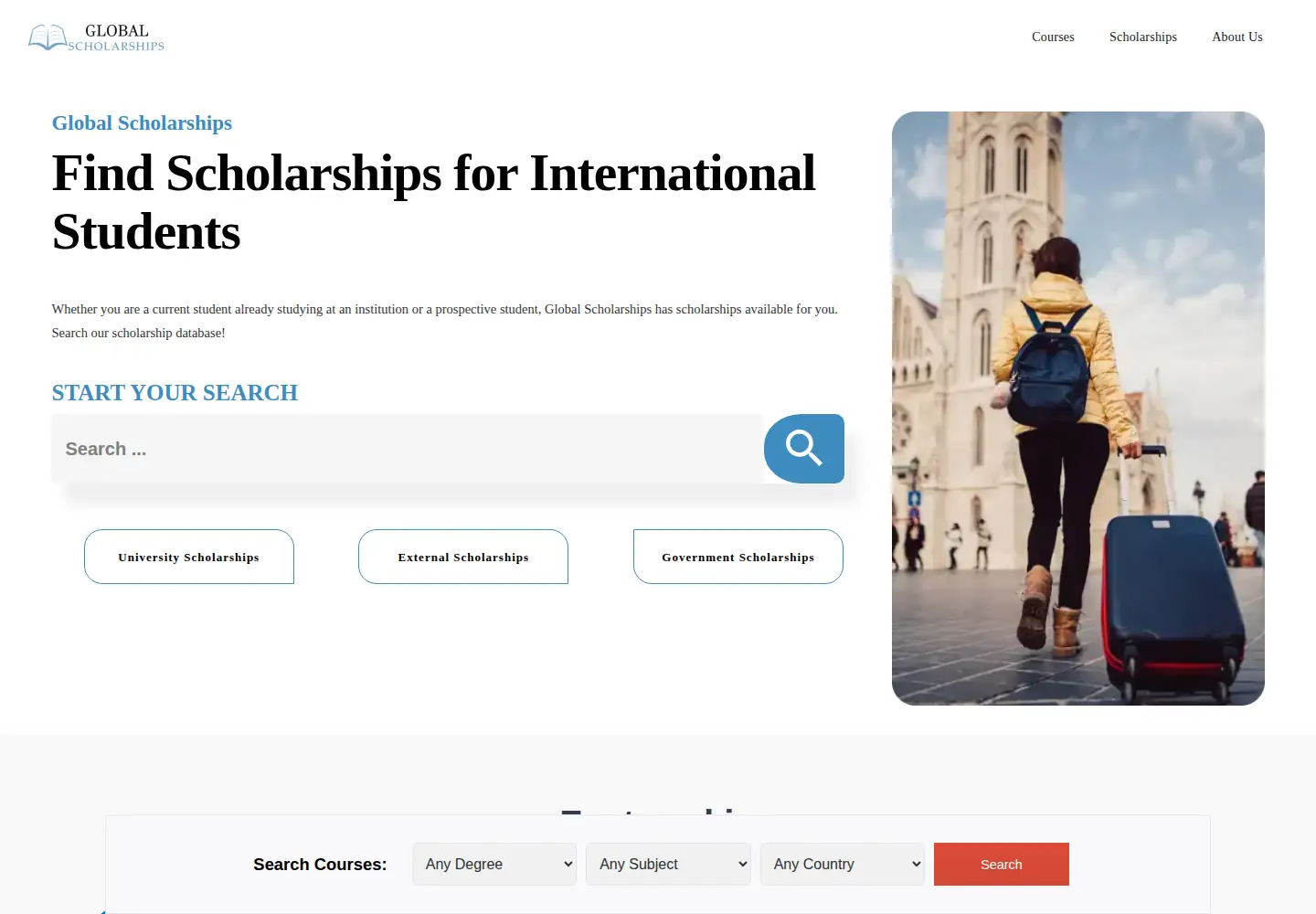 Screenshot of globalscholarships.com