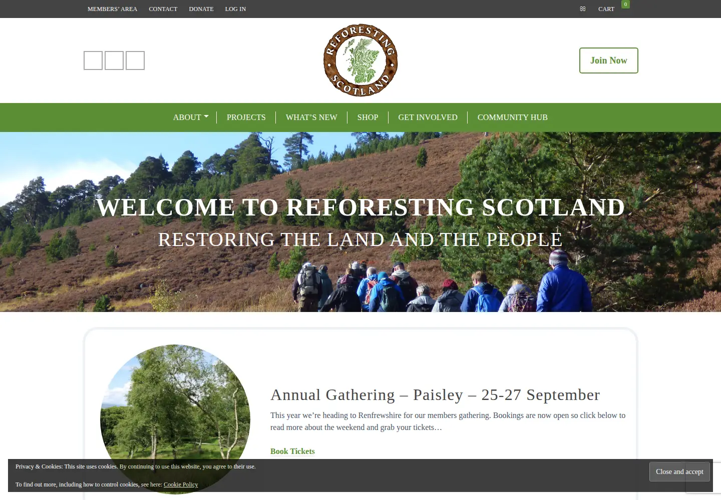 Screenshot of reforestingscotland.org