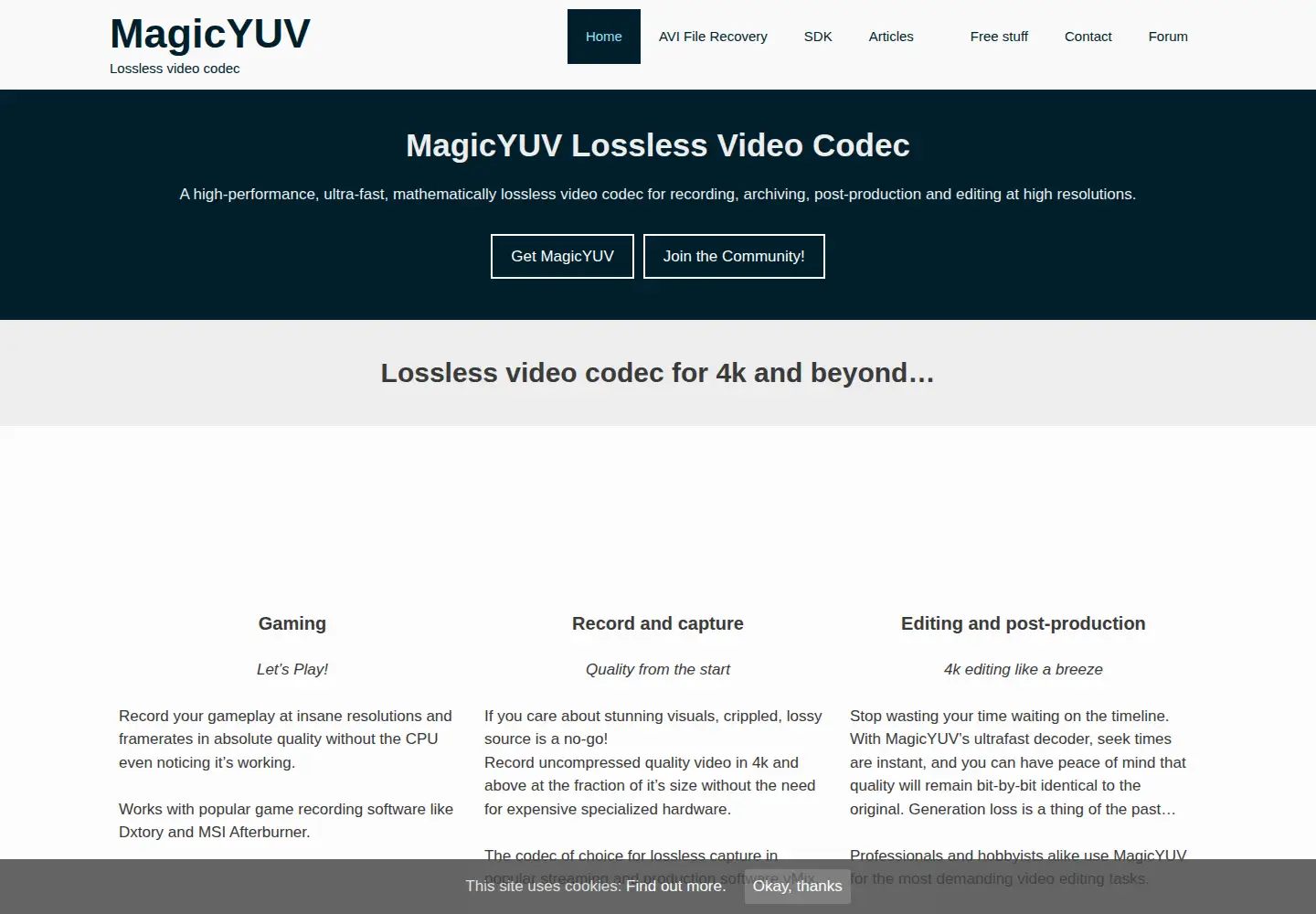 Captured homepage of magicyuv.com in the current scan