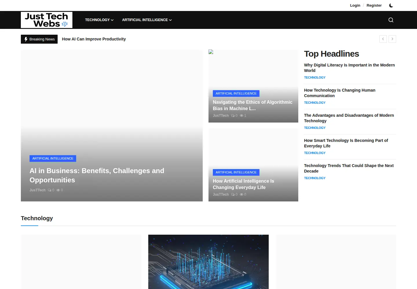 Screenshot of justtechwebs.site