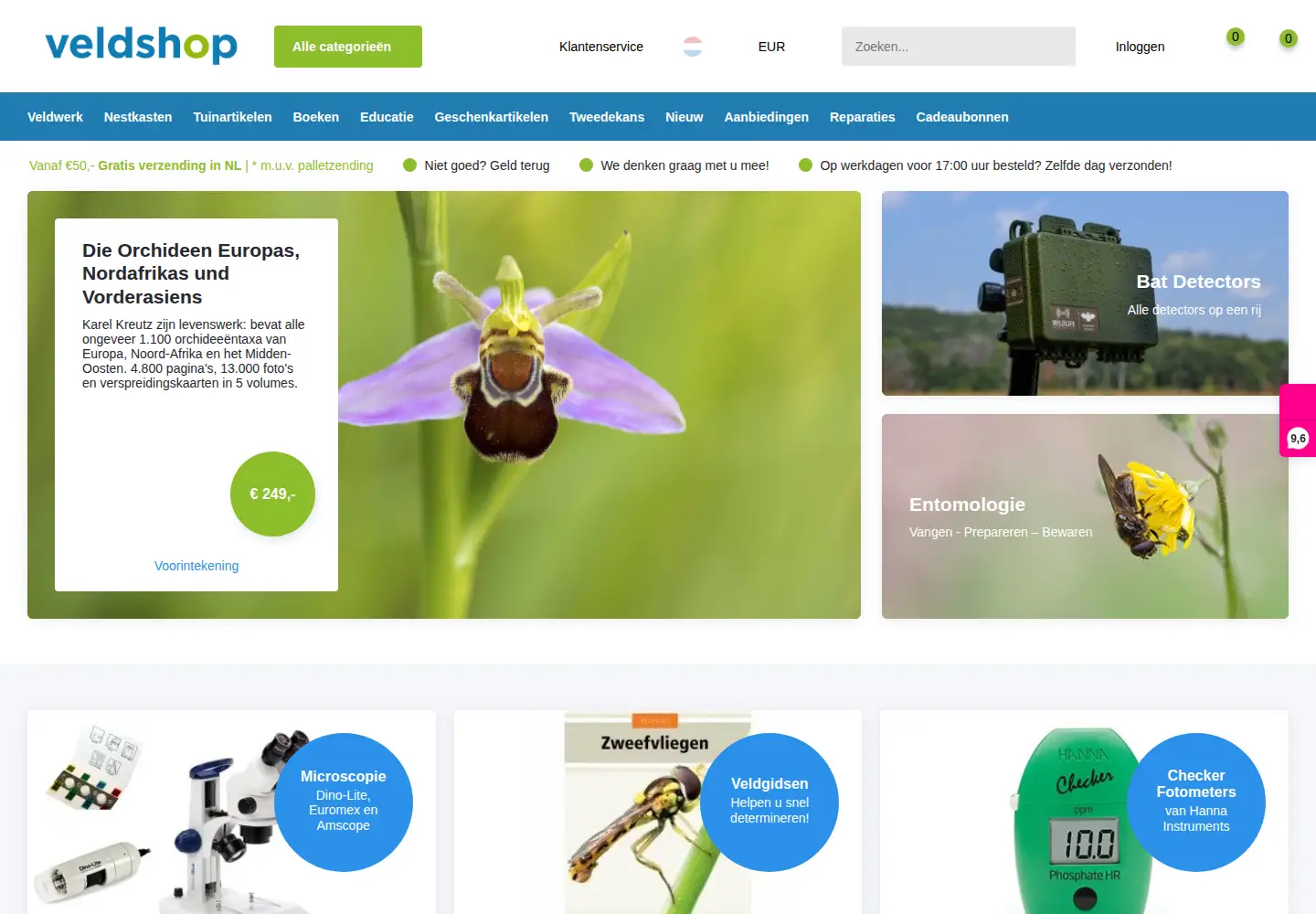 Captured homepage of veldshop.nl in the current scan