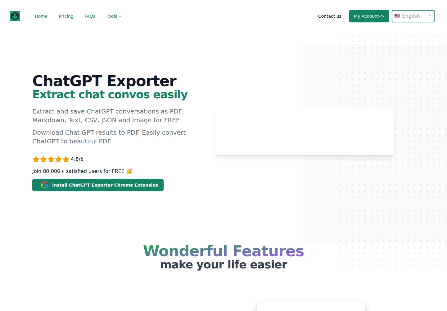 Screenshot of chatgptexporter.com