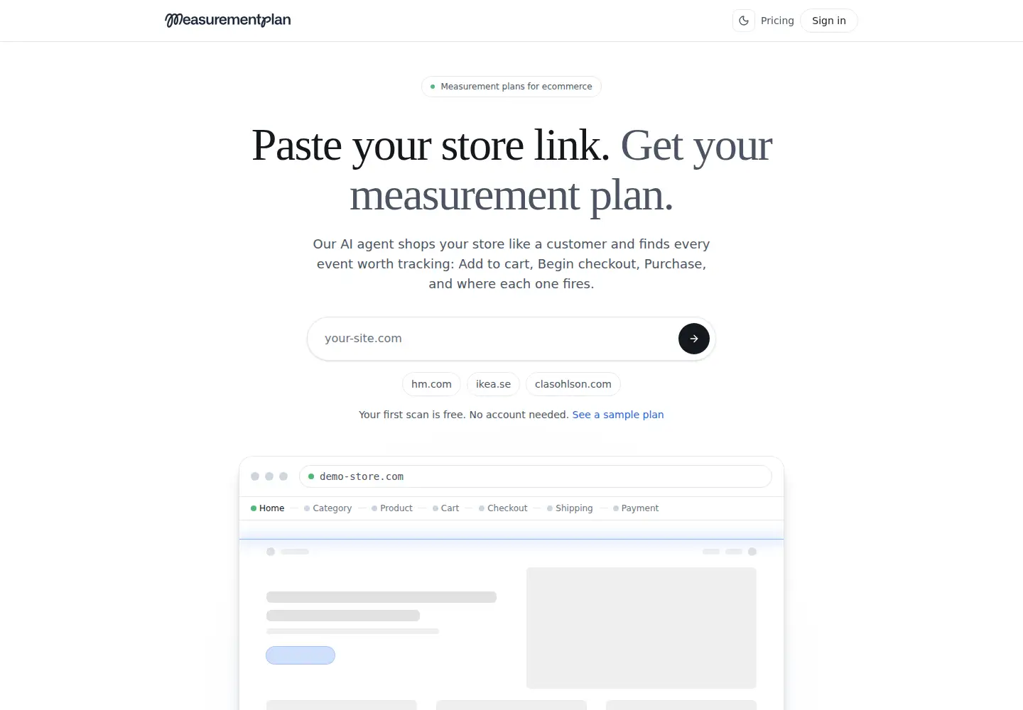 Screenshot of measurementplan.com