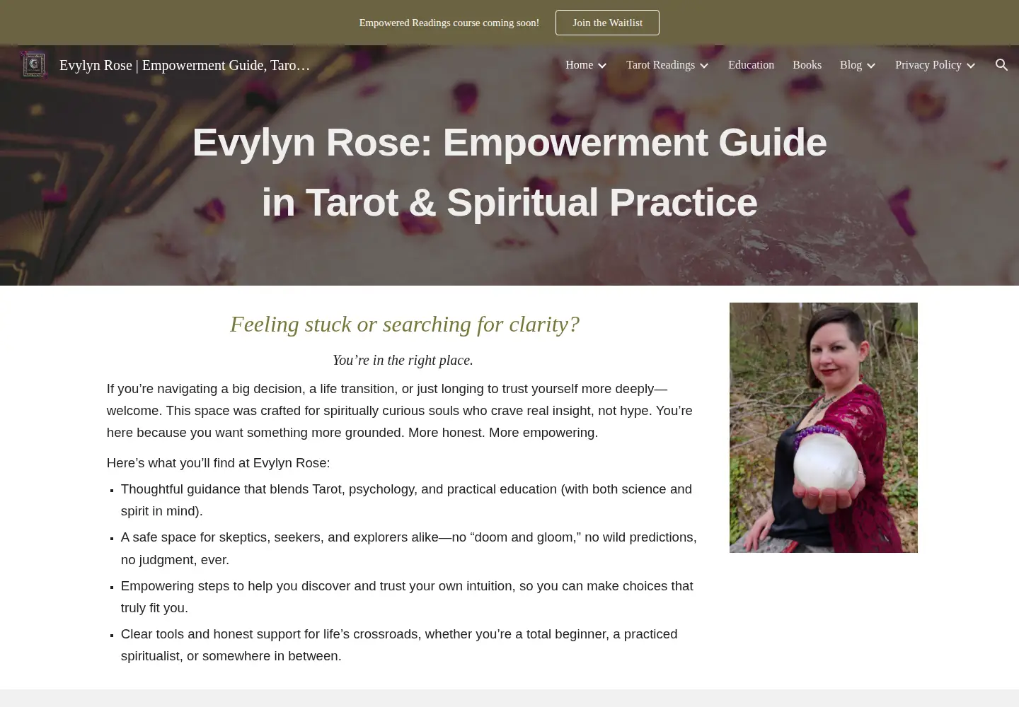 Screenshot of evylynrose.com