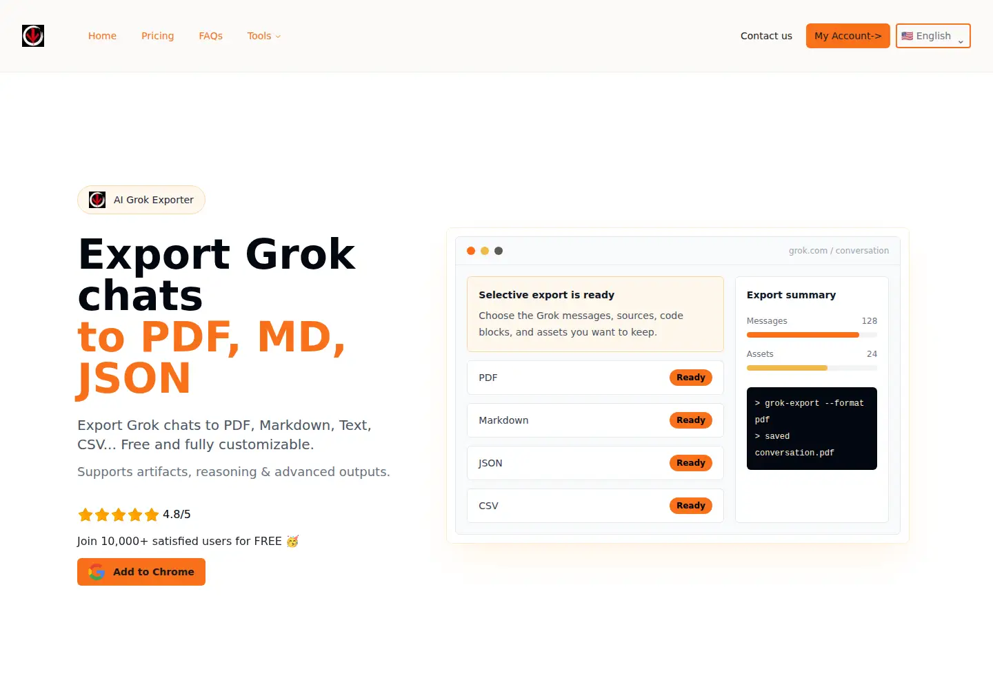 Captured homepage of grokexporter.com in the current scan