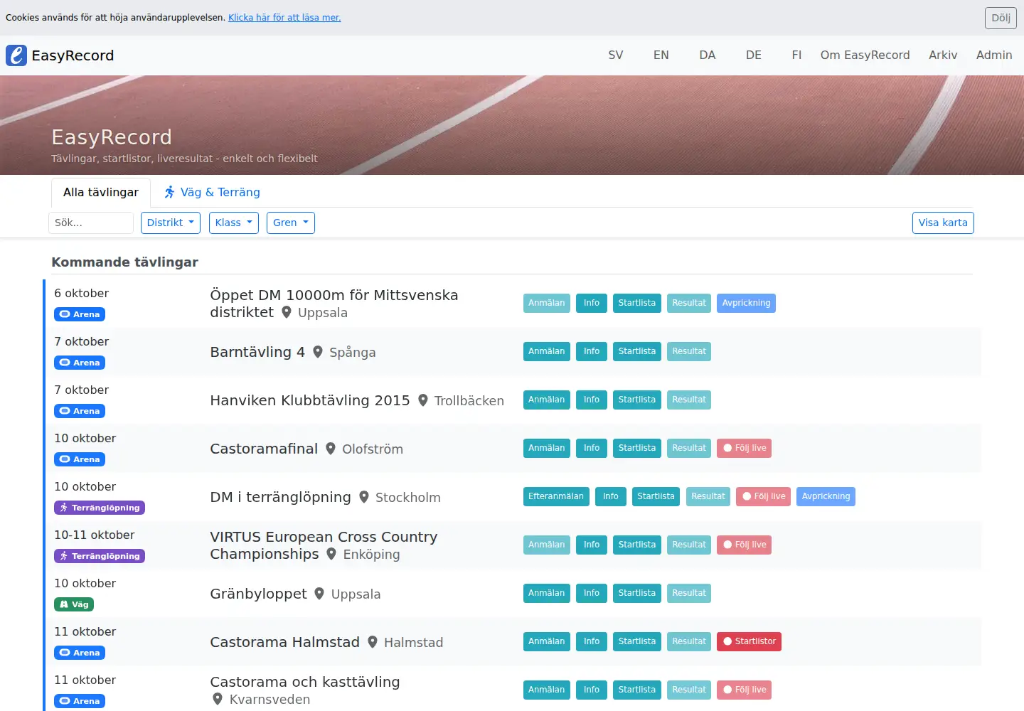 Screenshot of easyrecord.se