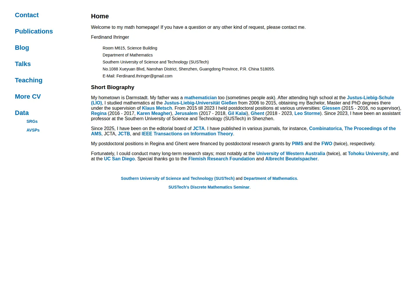 Screenshot of ihringer.org