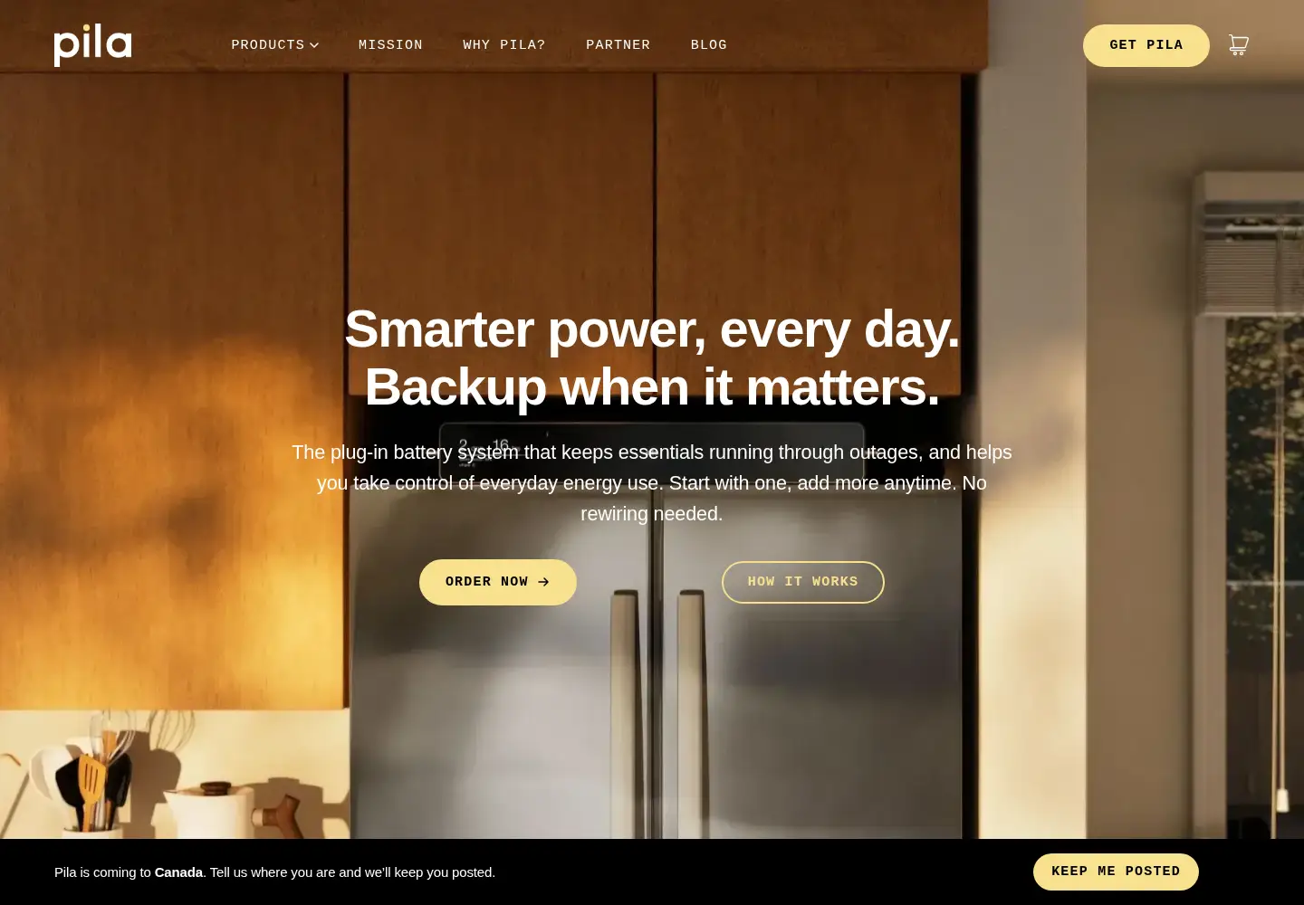 Captured homepage of pilaenergy.com in the current scan