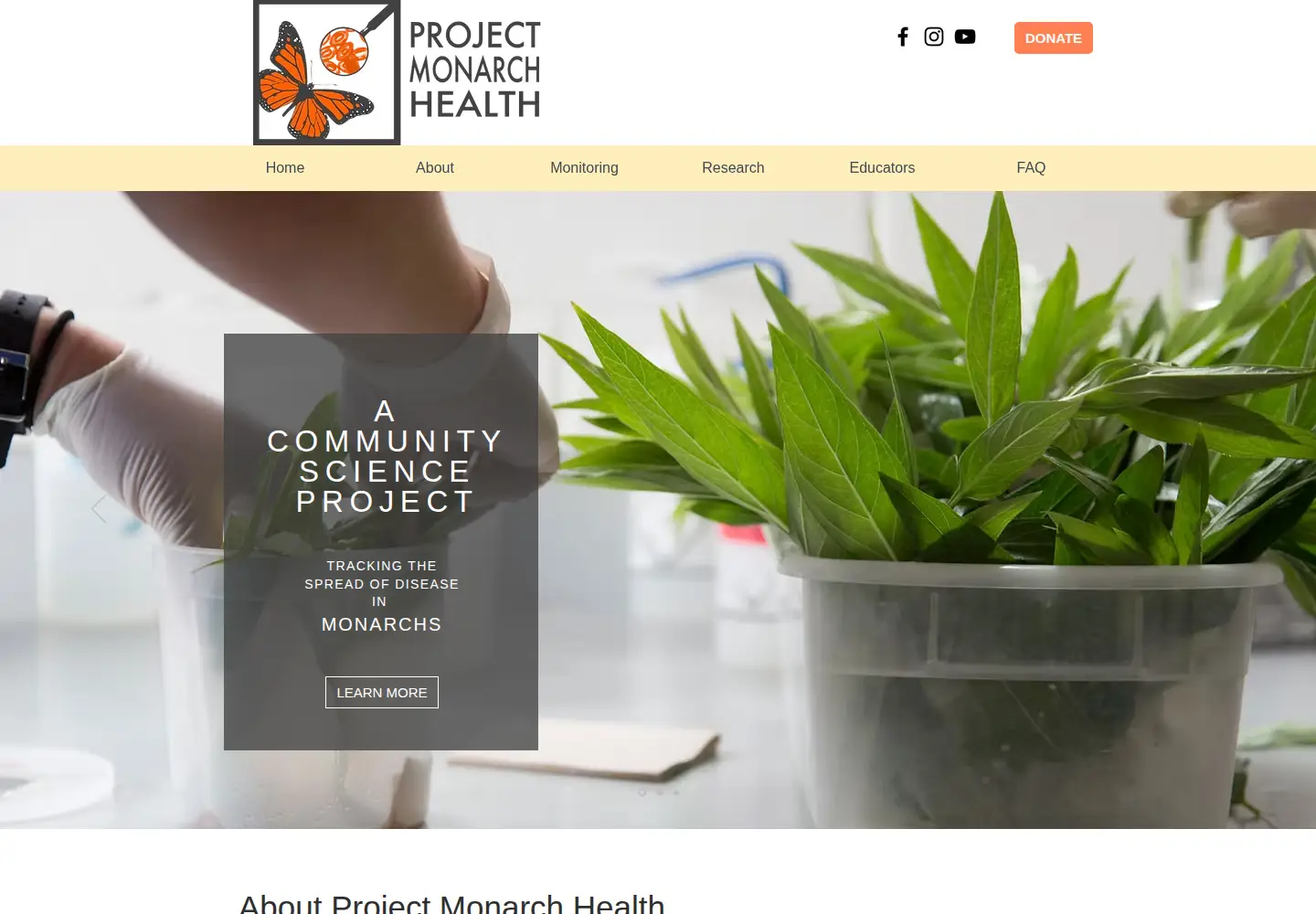 Screenshot of monarchparasites.org