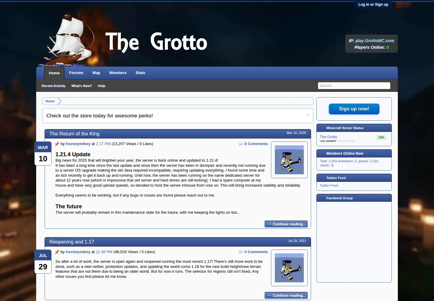 Screenshot of grottomc.com