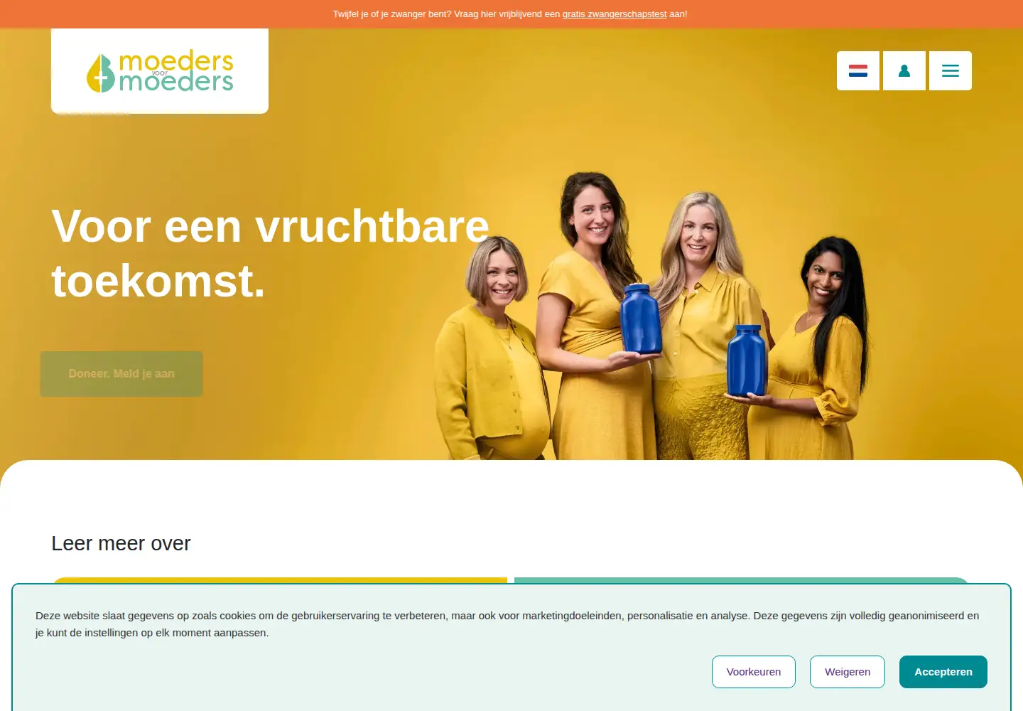 Screenshot of moedersvoormoeders.nl