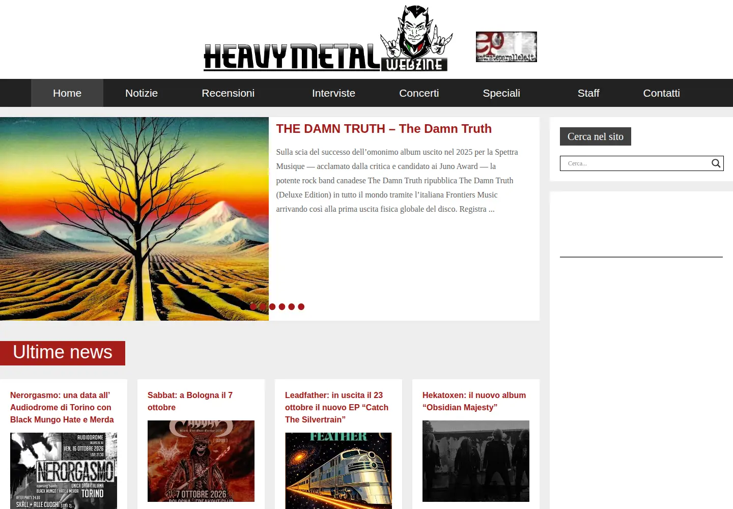Screenshot of heavymetalwebzine.it