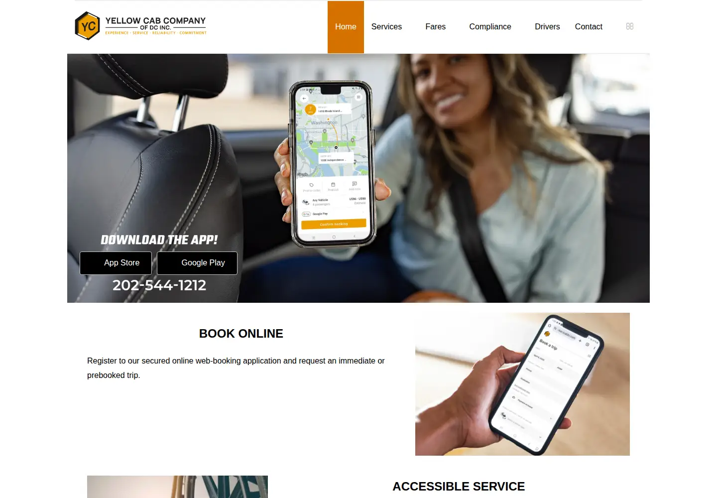 Screenshot of dcyellowcab.com