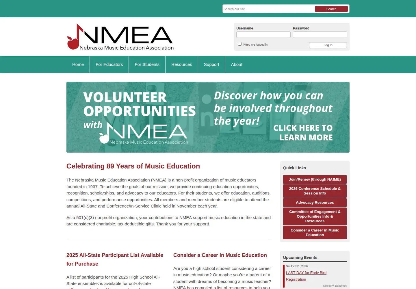 Screenshot of nmeanebraska.org
