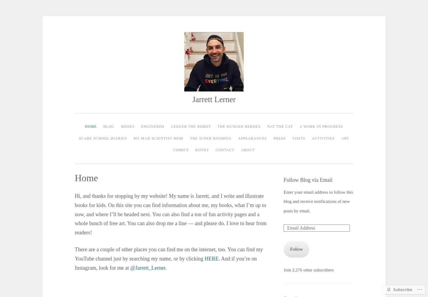 Screenshot of jarrettlerner.com