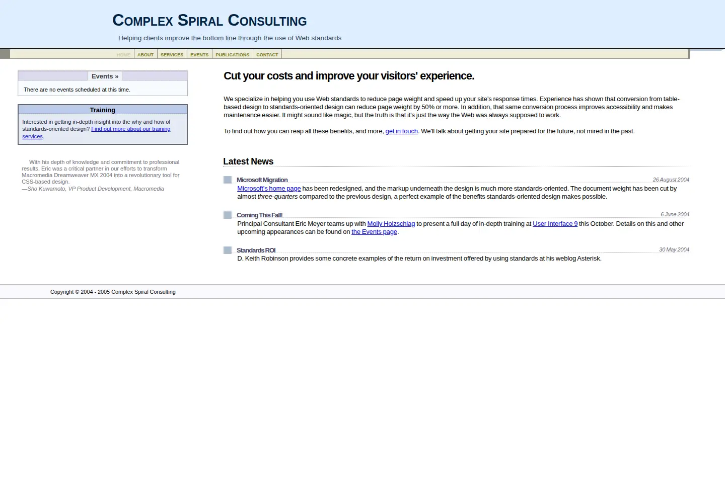 Screenshot of complexspiral.com