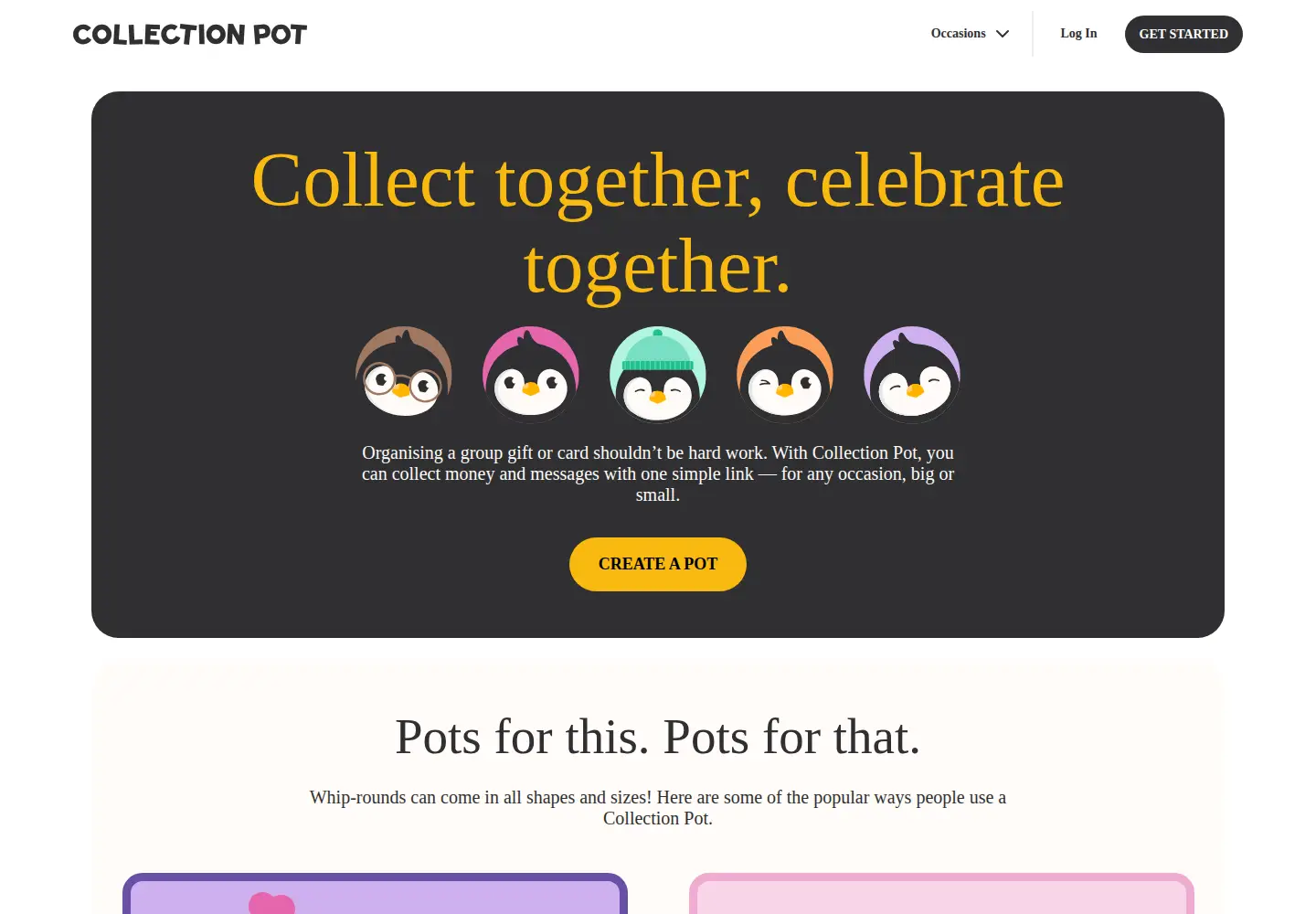 Screenshot of collectionpot.com