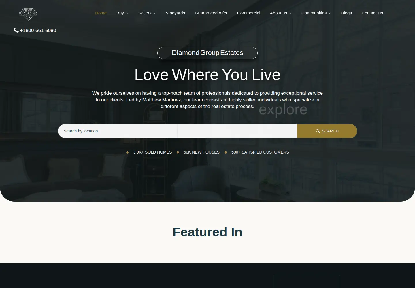 Screenshot of diamondgroupestates.com