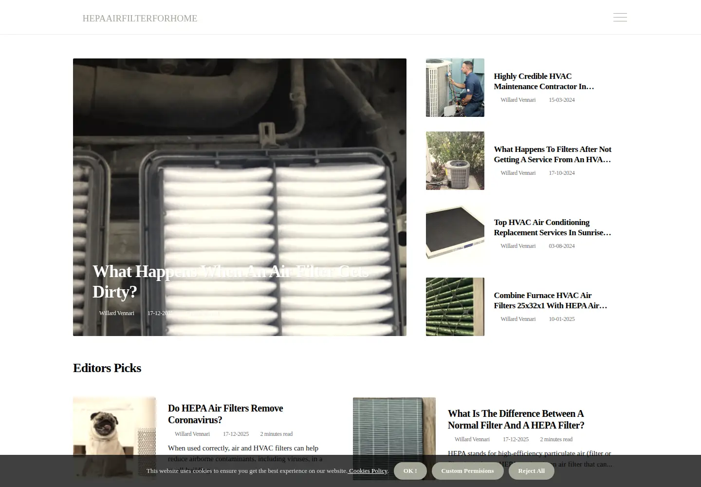 Screenshot of hepaairfilterforhome.com