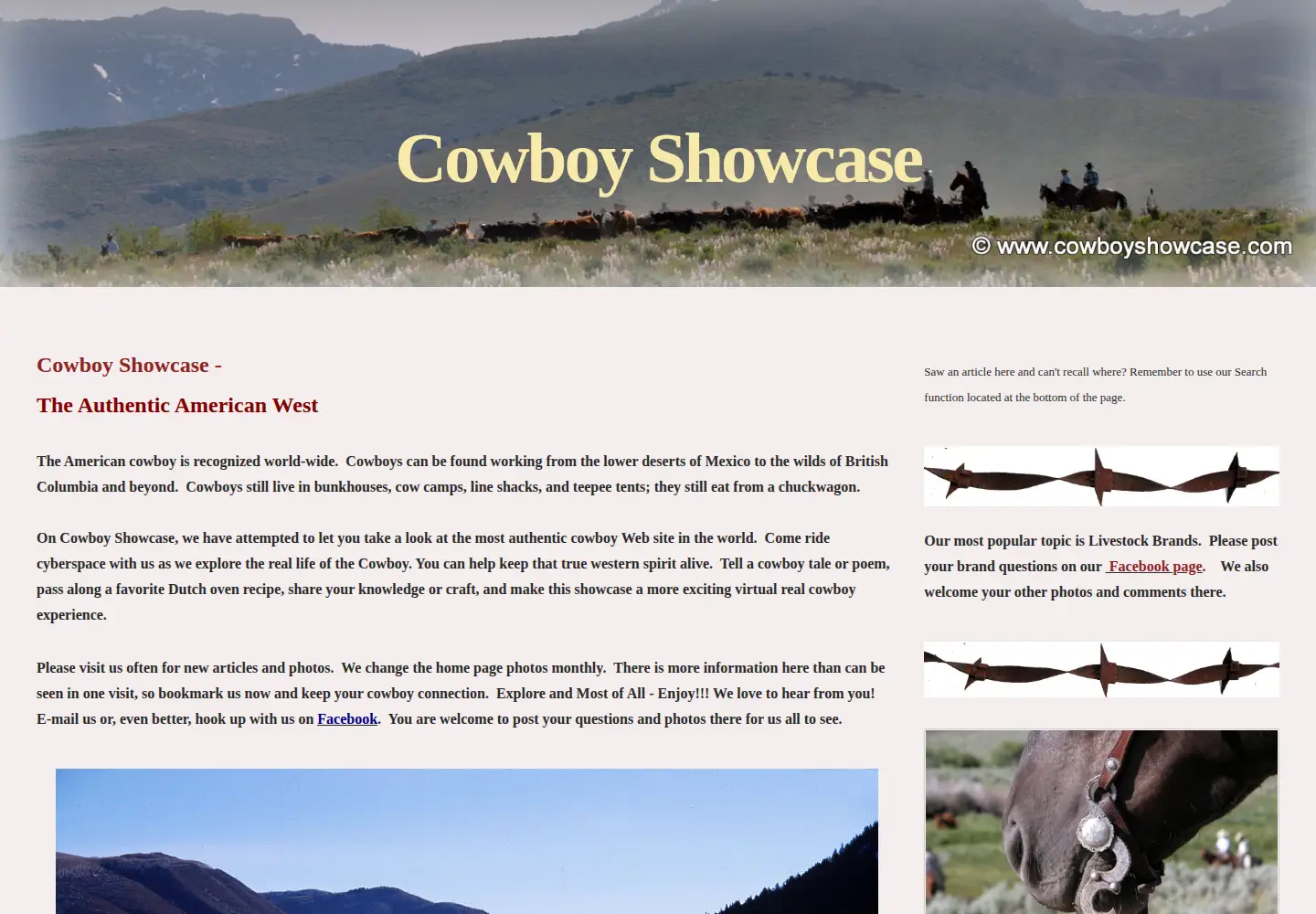Screenshot of cowboyshowcase.com