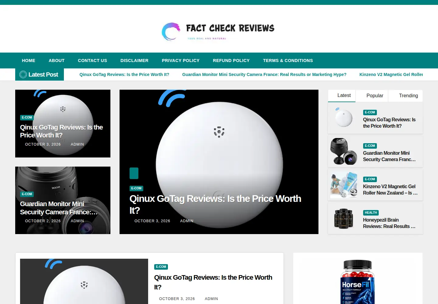 Screenshot of factcheckreviews.com
