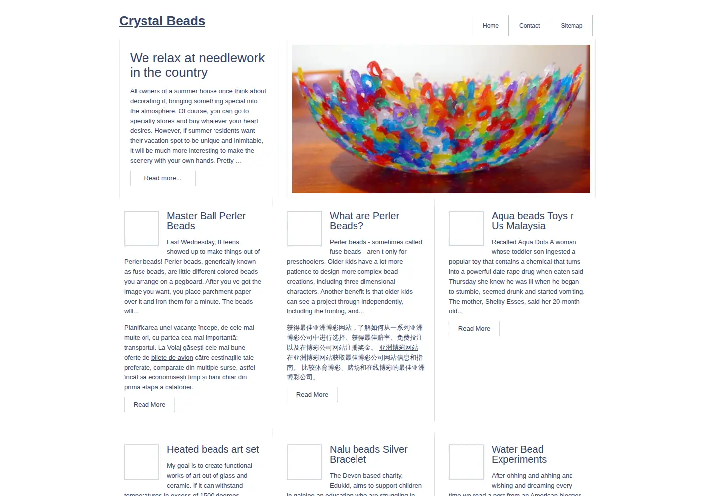 Captured homepage of crystalbeadshop.com in the current scan