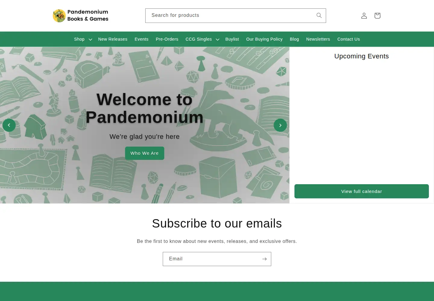 Screenshot of pandemoniumbooks.com