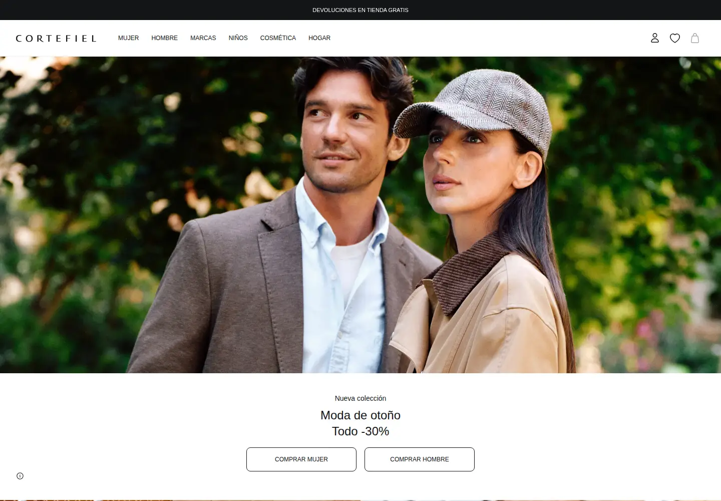 Screenshot of cortefiel.com