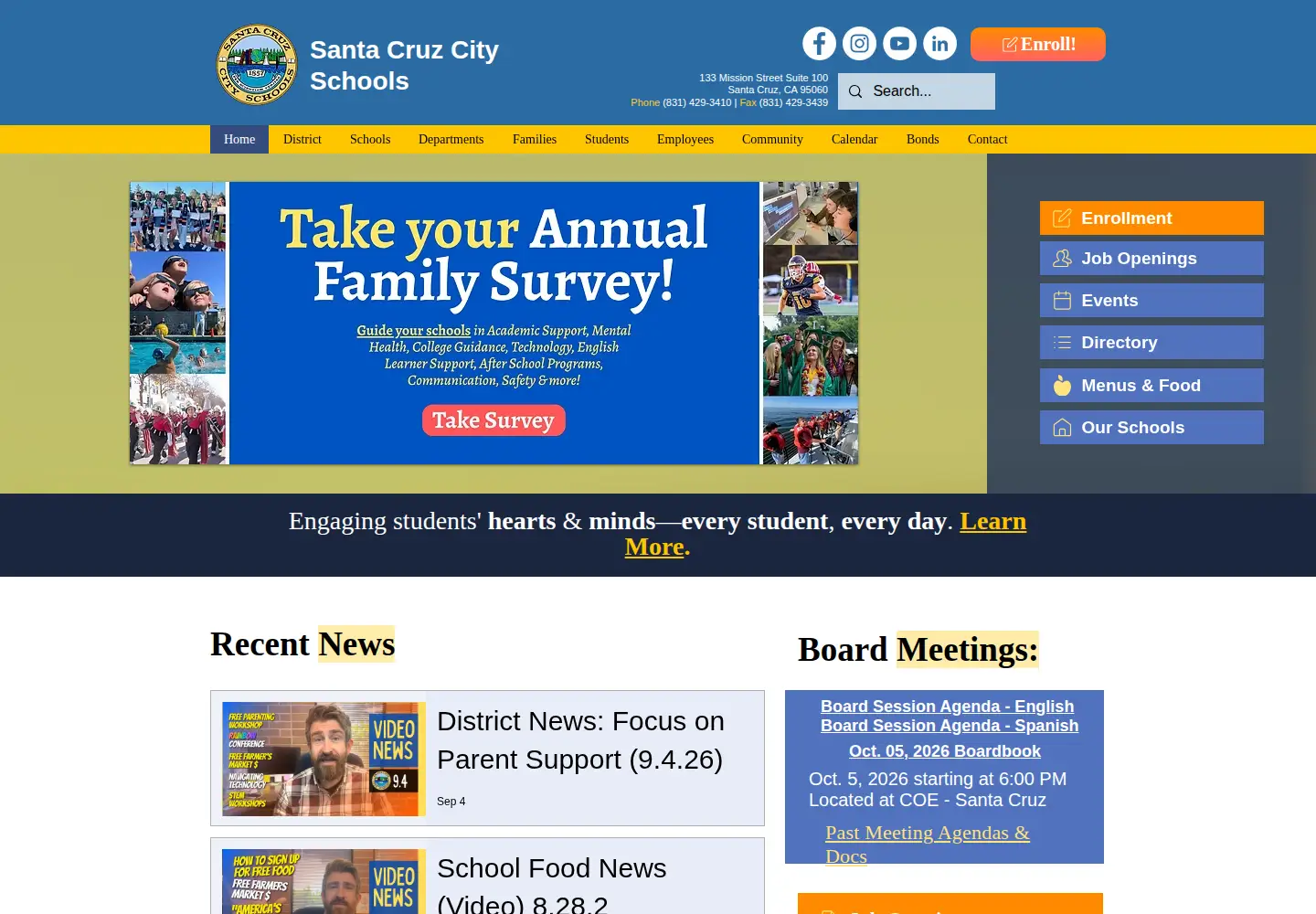 Captured homepage of sccs.net in the current scan