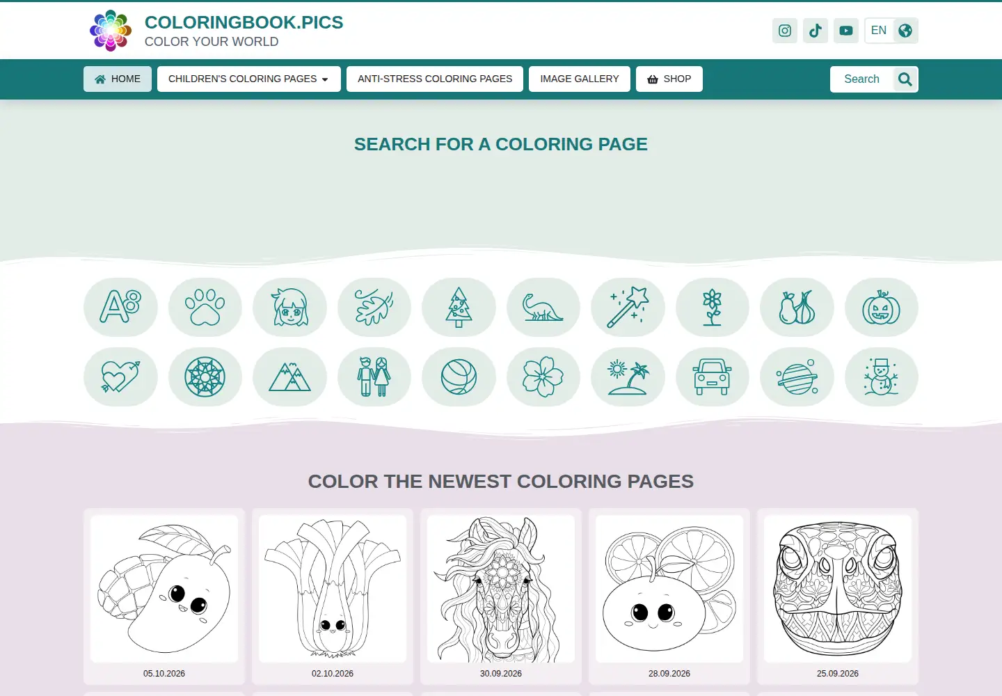 Screenshot of coloringbook.pics