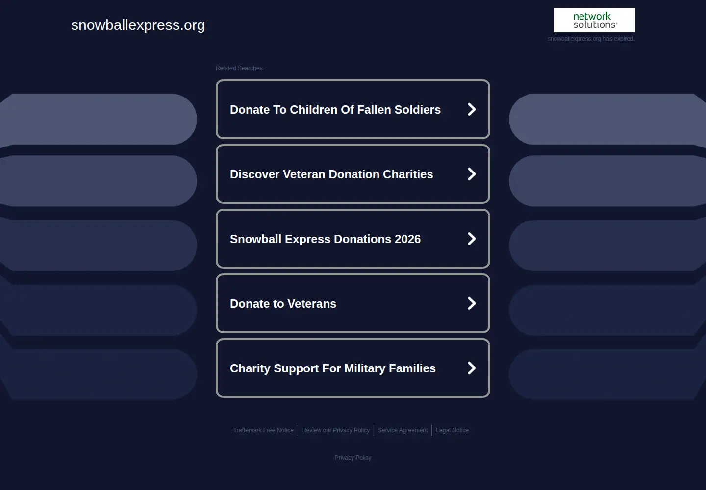 Captured homepage of snowballexpress.org in the current scan