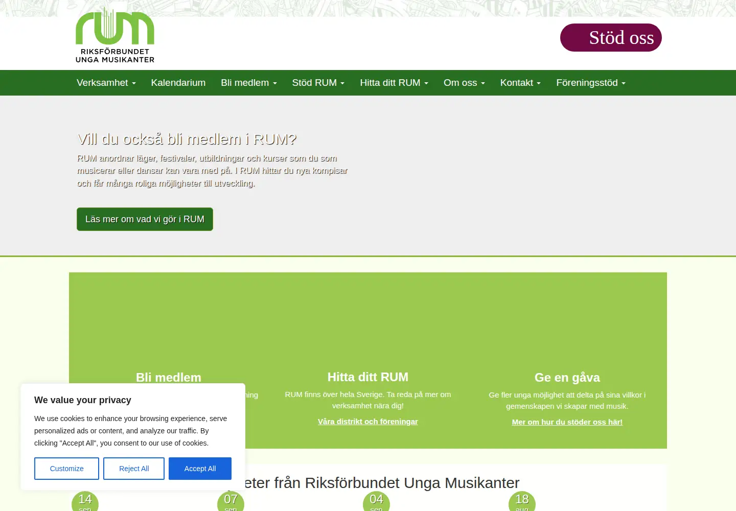 Screenshot of rum.se